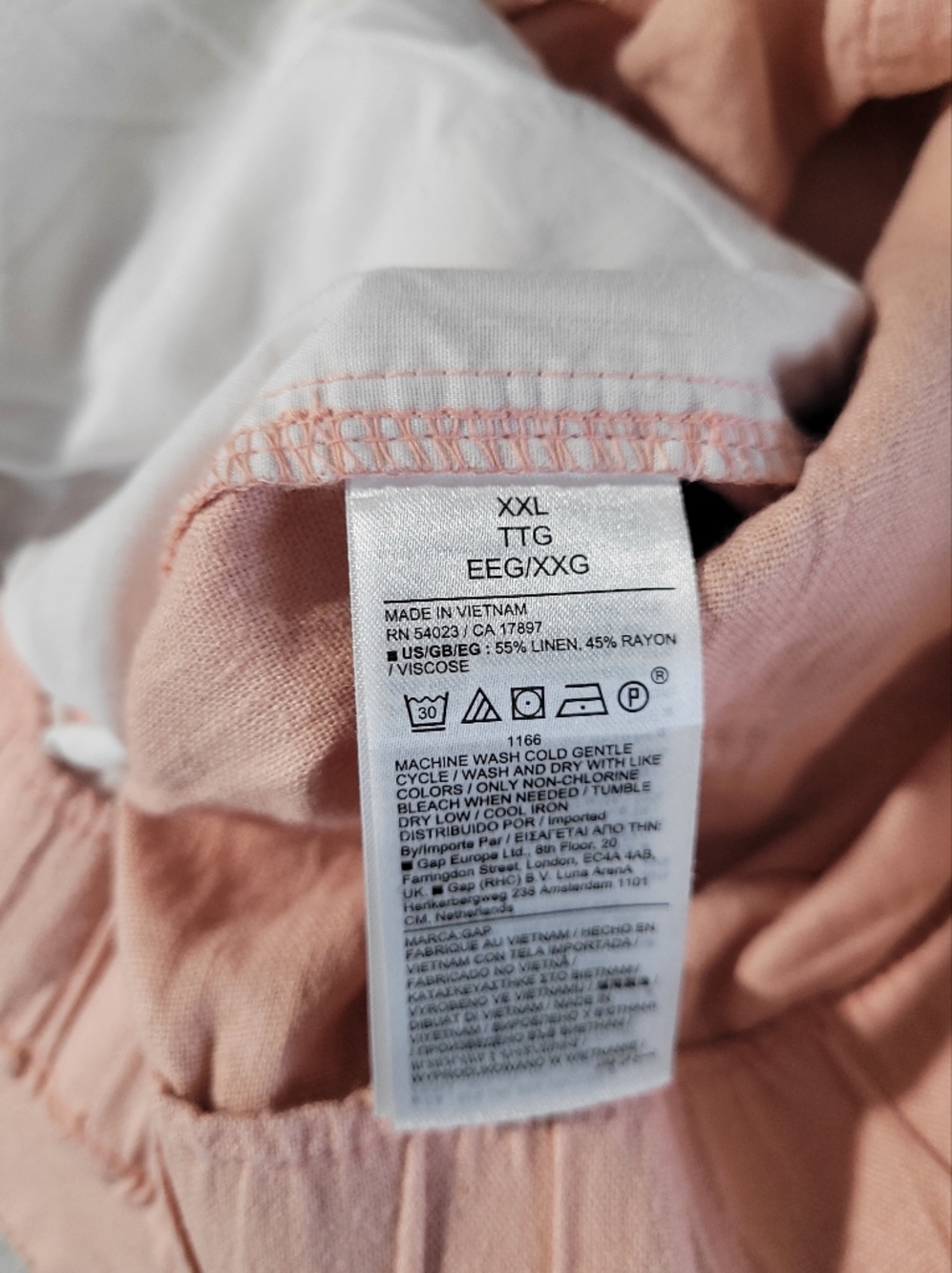 NWT Gap Mid Rise Linen Rayon Blend Blush Pink Cargo Pants Trousers Size XXL - Picture 9 of 11